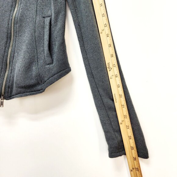 Anthropologie SATURDAY SUNDAY WOMEN'S FLEECE KNIT MOTORCYCLE JACKET green Size X - Picture 12 of 13